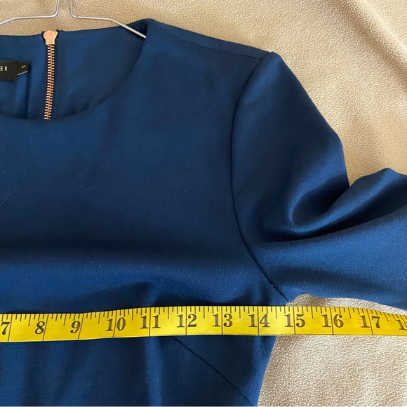 Ted Baker Navy Blue Dress with Copper Zipper size 1 - Picture 8 of 9